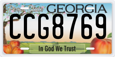 GA license plate CCG8769