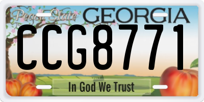 GA license plate CCG8771