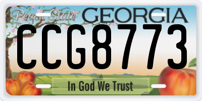 GA license plate CCG8773