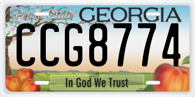 GA license plate CCG8774