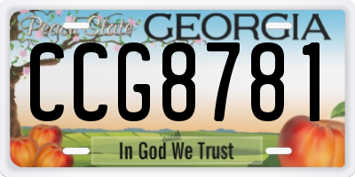 GA license plate CCG8781