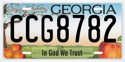 GA license plate CCG8782