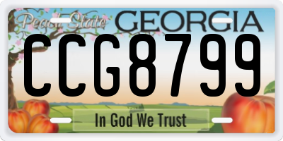 GA license plate CCG8799