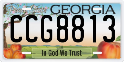 GA license plate CCG8813