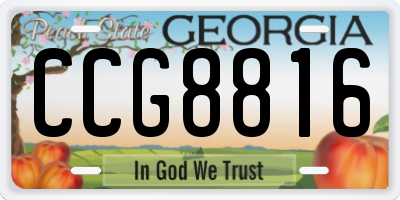 GA license plate CCG8816