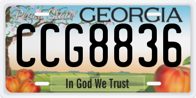 GA license plate CCG8836