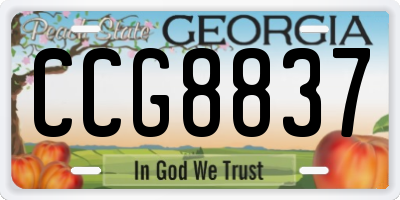 GA license plate CCG8837