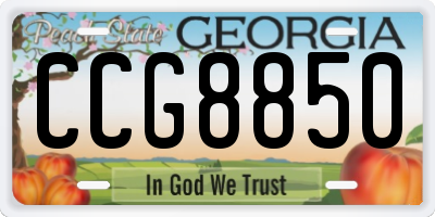 GA license plate CCG8850