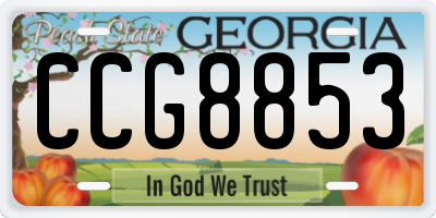GA license plate CCG8853