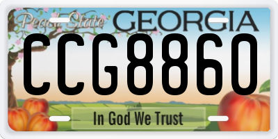 GA license plate CCG8860