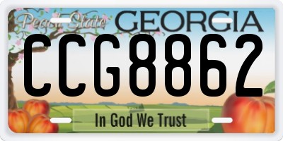 GA license plate CCG8862