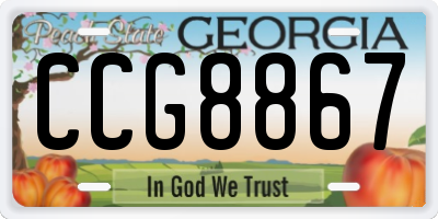 GA license plate CCG8867