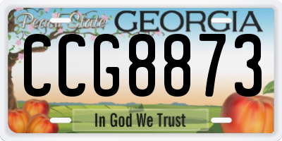 GA license plate CCG8873