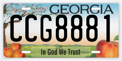 GA license plate CCG8881