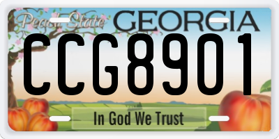 GA license plate CCG8901