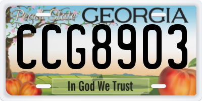 GA license plate CCG8903