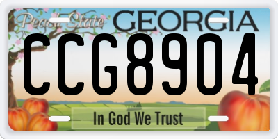 GA license plate CCG8904