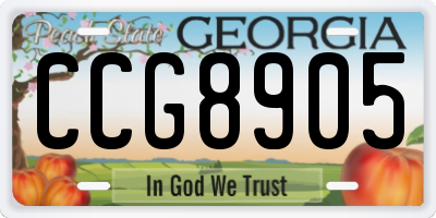 GA license plate CCG8905