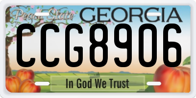 GA license plate CCG8906
