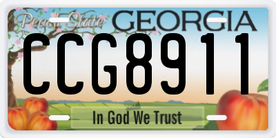 GA license plate CCG8911