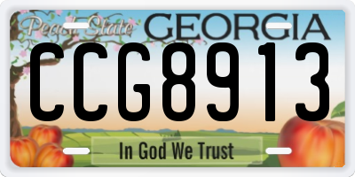 GA license plate CCG8913