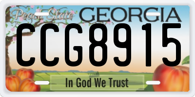 GA license plate CCG8915
