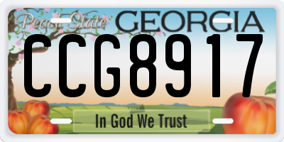 GA license plate CCG8917