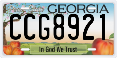 GA license plate CCG8921