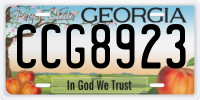 GA license plate CCG8923