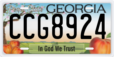 GA license plate CCG8924