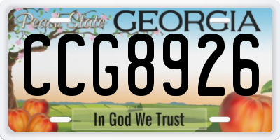 GA license plate CCG8926