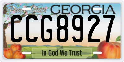 GA license plate CCG8927
