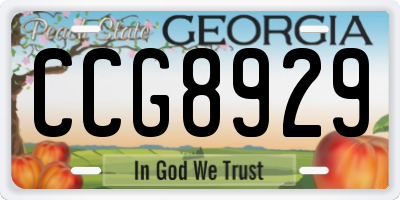 GA license plate CCG8929