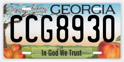 GA license plate CCG8930