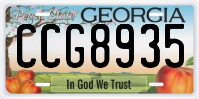 GA license plate CCG8935