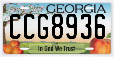 GA license plate CCG8936