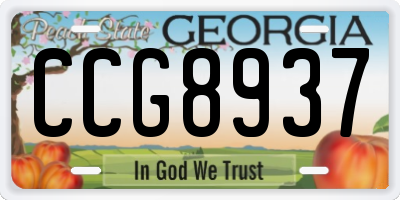 GA license plate CCG8937