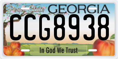 GA license plate CCG8938