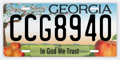 GA license plate CCG8940