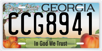 GA license plate CCG8941