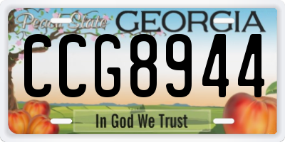 GA license plate CCG8944
