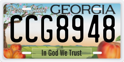 GA license plate CCG8948