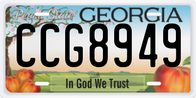 GA license plate CCG8949