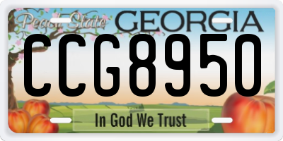 GA license plate CCG8950