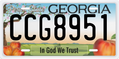 GA license plate CCG8951