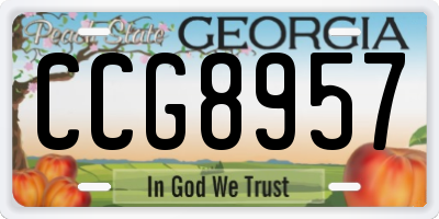 GA license plate CCG8957