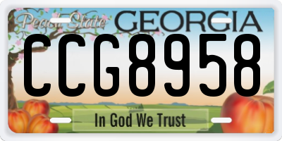 GA license plate CCG8958