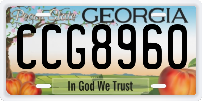 GA license plate CCG8960