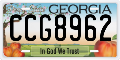 GA license plate CCG8962