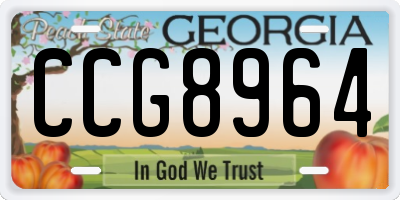 GA license plate CCG8964